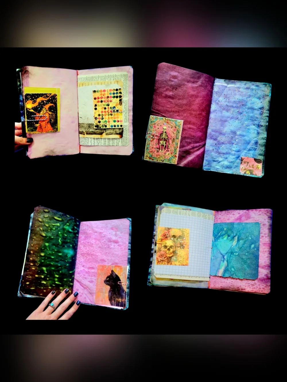 Wizard Celestial Handmade Junk/Creative Journal Fluffy Magick Textured Book